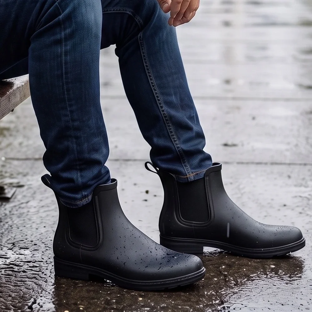 Hunter Refined Slim Fit Chelsea Boots Mens 9 Black Waterproof Rain NWOT
